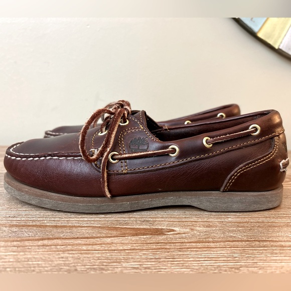 Timberland Shoes - TIMBERLAND WOMEN'S CLASSIC LEATHER BOAT 2-EYE LACE BOAT SHOE LOAFER FLAT